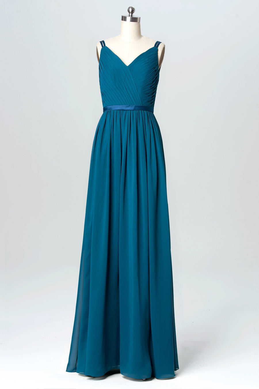 Chiffon V-Neck Sleeveless Bridesmaid Dress| Plus Size | 60+ Colors