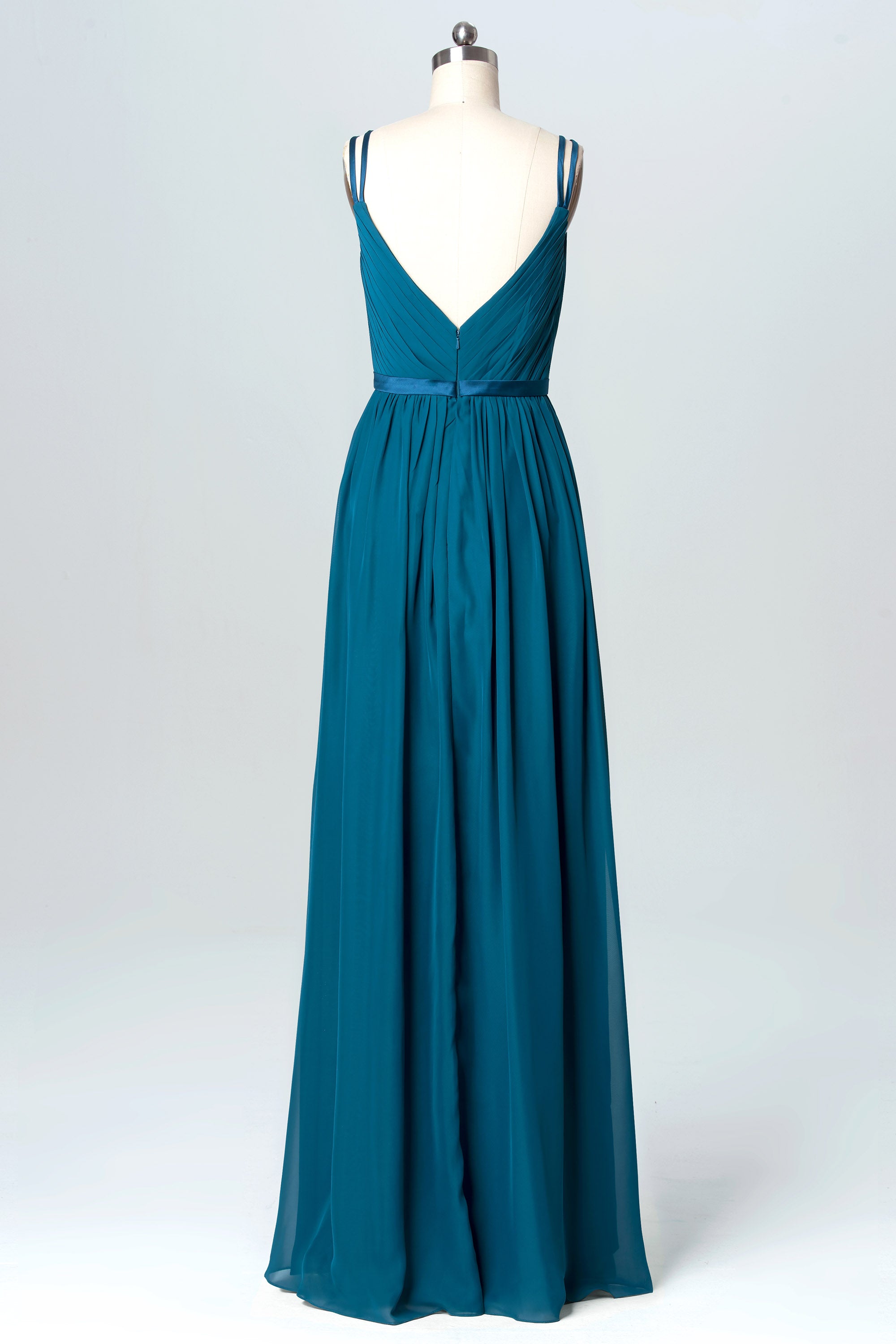 Chiffon V-Neck Sleeveless Bridesmaid Dress| Plus Size | 60+ Colors