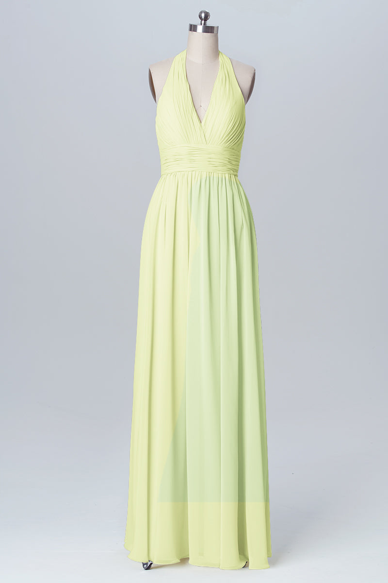 Chiffon V-Neck Sleeveless Bridesmaid Dress| Plus Size | 60+