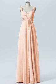 Chiffon A-line Sweetheart Sleeveless Bridesmaid Dress-B07625