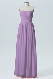 Chiffon A-line Strapless Sleeveless Bridesmaid Dress-B07640