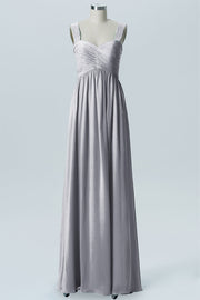 Chiffon Column Sweetheart Sleeveless Bridesmaid Dress-B07652