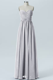 Chiffon Column Strapless Sleeveless Bridesmaid Dress-B07877