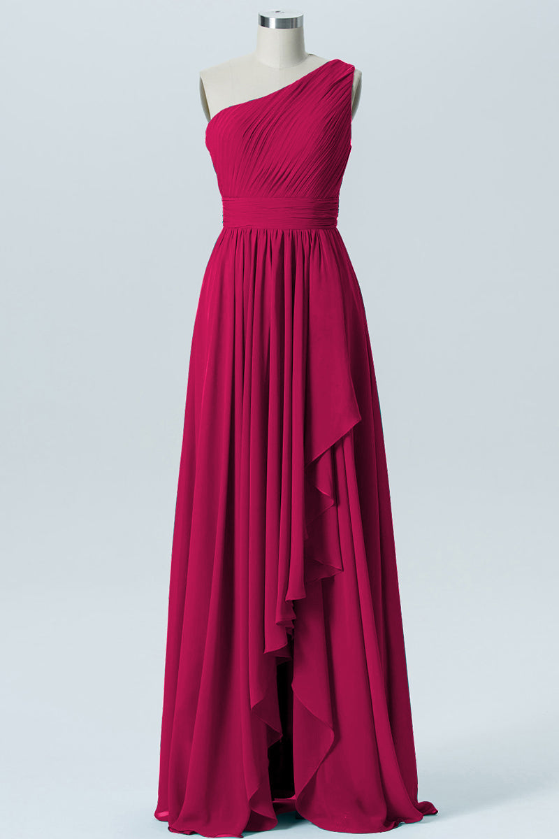 [BAU by Bride And You] BELLAMY chiffon sleeveless dress ☆ Chiffon One Shoulder Sleeveless Bridesmaid Dress| Plus Size