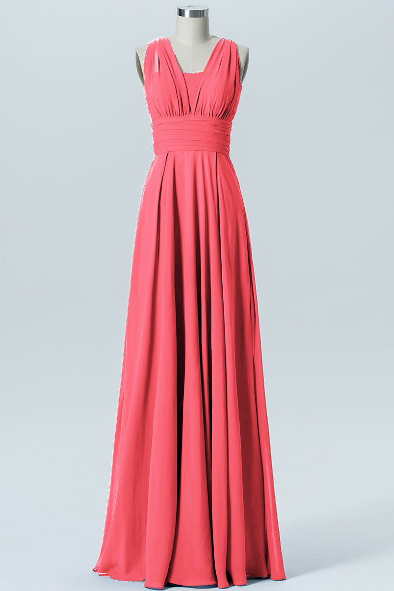★BAU by Bride And You★BELLAMY chiffon sleeveless dress★ A-Line/Princess Scoop Beading Sleeveless Long Chiffon Mother