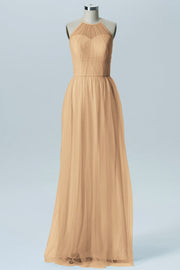 Tulle Column Sweetheart Sleeveless Bridesmaid Dress-B08080