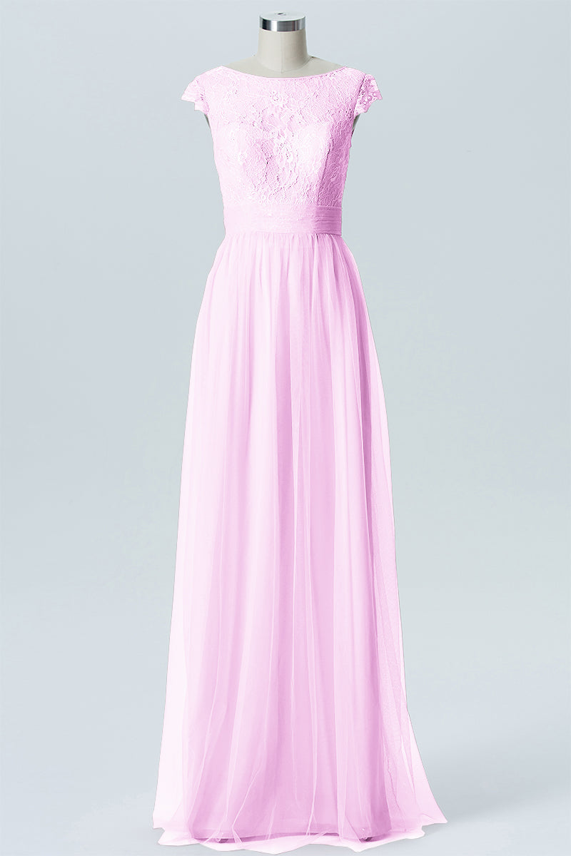 Lace Column Sweetheart Sleeveless Bridesmaid Dress-B08211