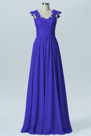 Lace Column V-Neck Sleeveless Bridesmaid Dress-B08232