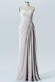 Chiffon Column Strapless Sleeveless Bridesmaid Dress-B08235