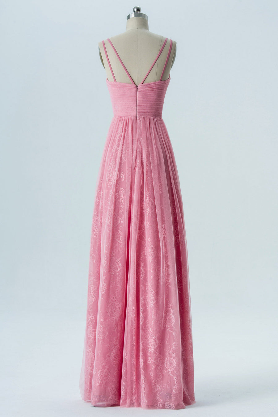 Lace V-Neck Sleeveless Bridesmaid Dress| Plus Size | 60+ Colors