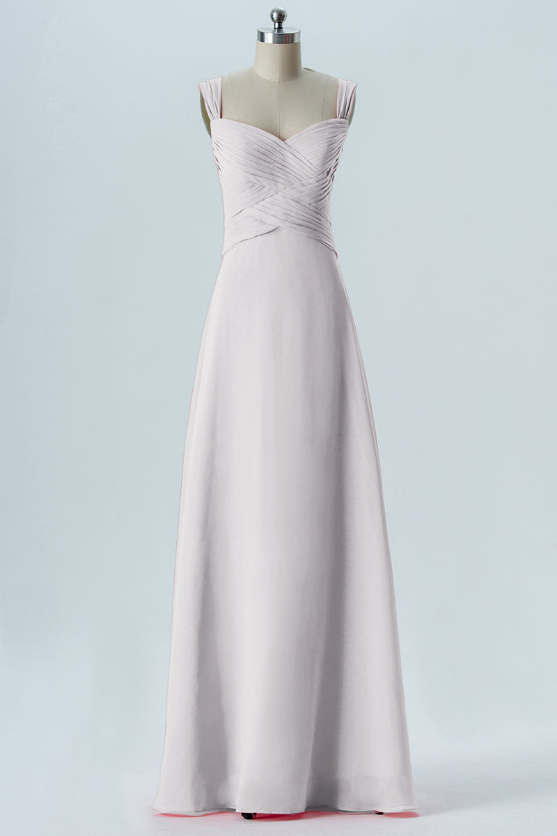 Chiffon Column Sweetheart Sleeveless Bridesmaid Dress-B08331