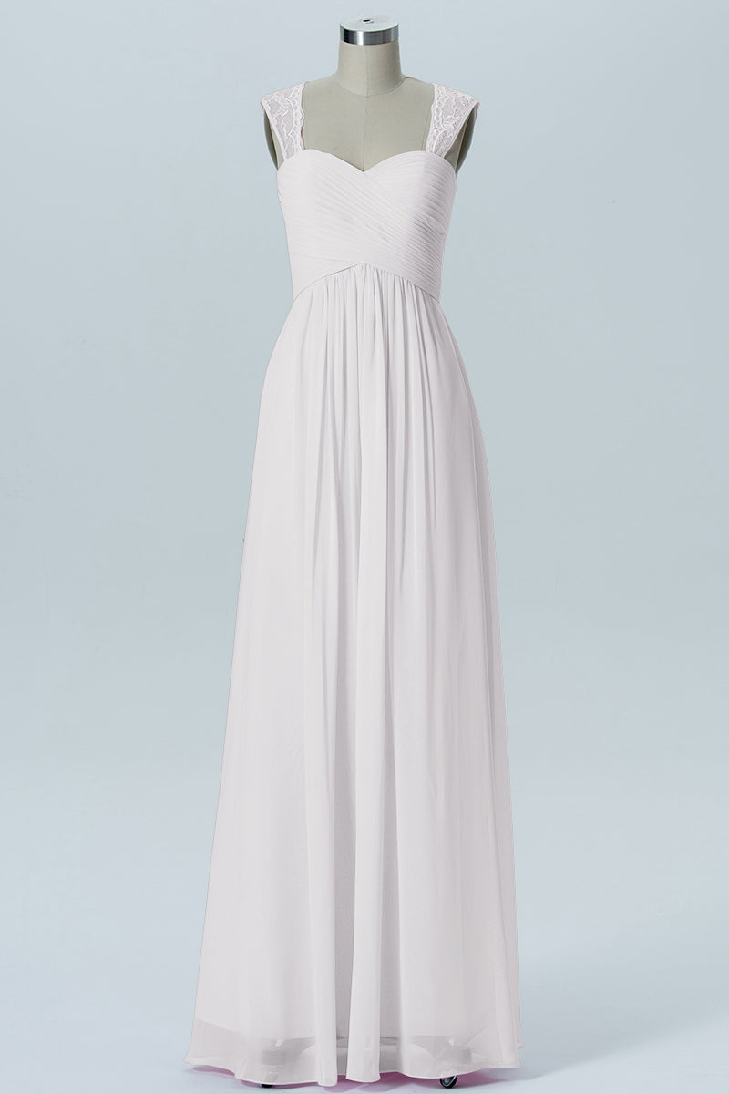 Lace Column Sweetheart Sleeveless Bridesmaid Dress-B13601