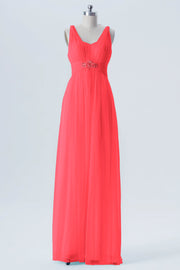 Tulle Column Convertible Sleeveless Bridesmaid Dress-B13616