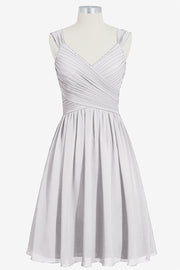 Chiffon Column V-Neck Sleeveless Bridesmaid Dress-B14006