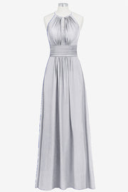 Chiffon Column Halter Sleeveless Bridesmaid Dress-B14009