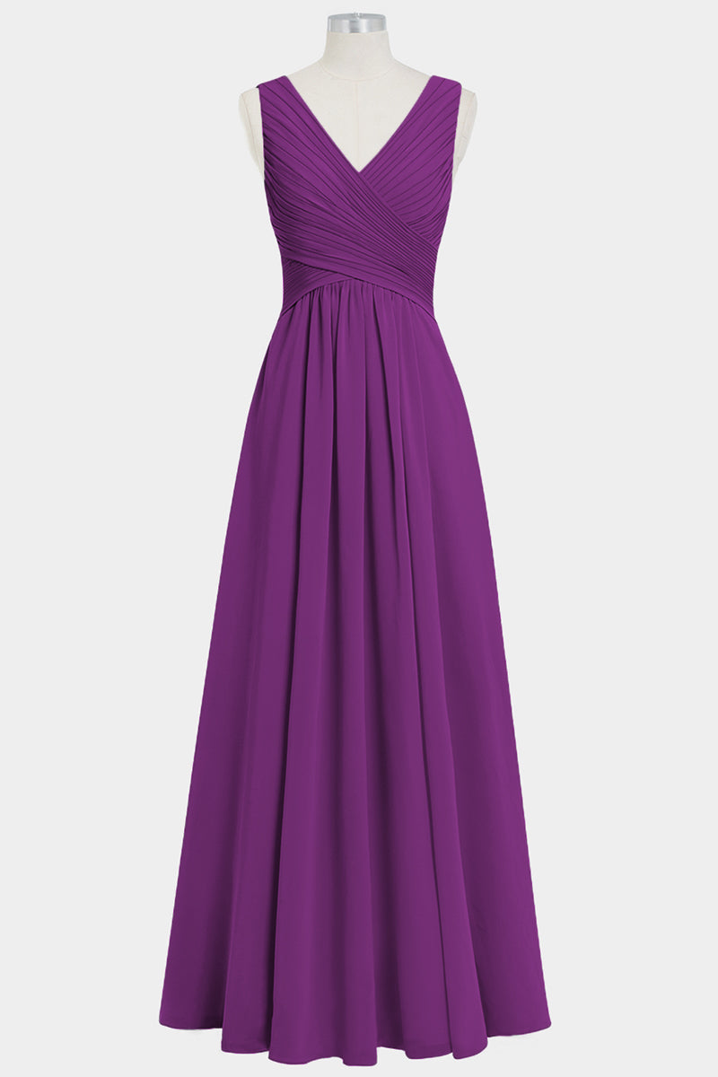 Chiffon Off the Shoulder Sleeveless Bridesmaid Dress Plus Size 60 Colors KF Bridal