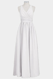 Chiffon Column V-Neck Sleeveless Bridesmaid Dress-B14041