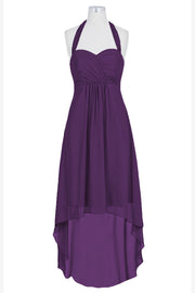 Chiffon Column Halter Sleeveless Bridesmaid Dress-B14087