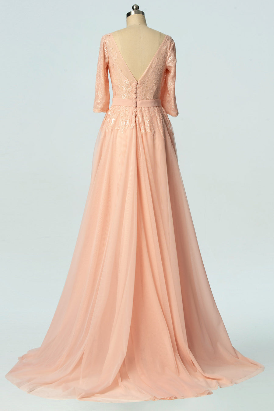 Chiffon Boat Neck Half Sleeves Bridesmaid Dress| Plus Size | 60+ Colors