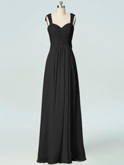 Lace Column Sweetheart Sleeveless Bridesmaid Dress-B19048