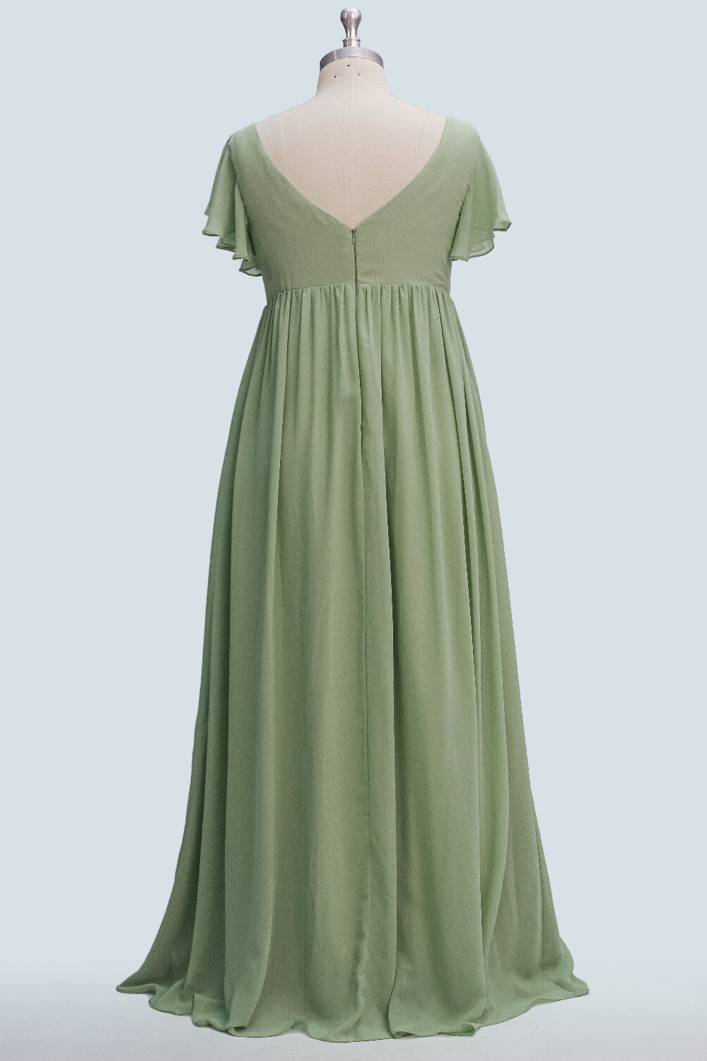Chiffon Spaghetti Straps Sleeveless Bridesmaid Dress| Plus Size | 60+ Colors