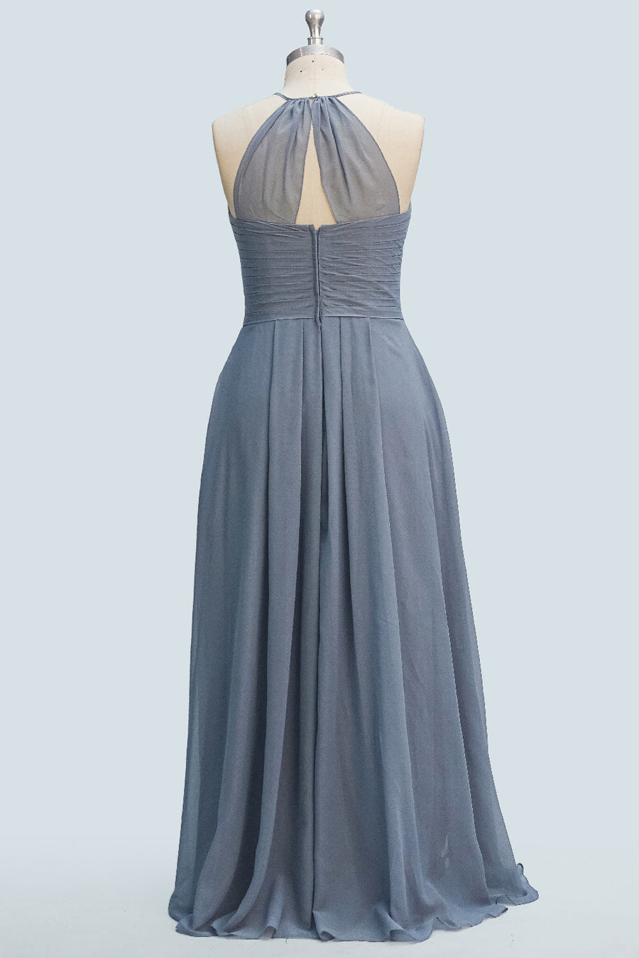 Stretch Satin Halter Sleeveless Bridesmaid Dress| Plus Size | 60+ Colors