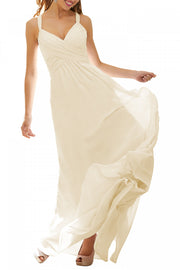 Chiffon V-Neck Sheer Sleeves Bridesmaid Dress| Plus Size | 60+ Colors