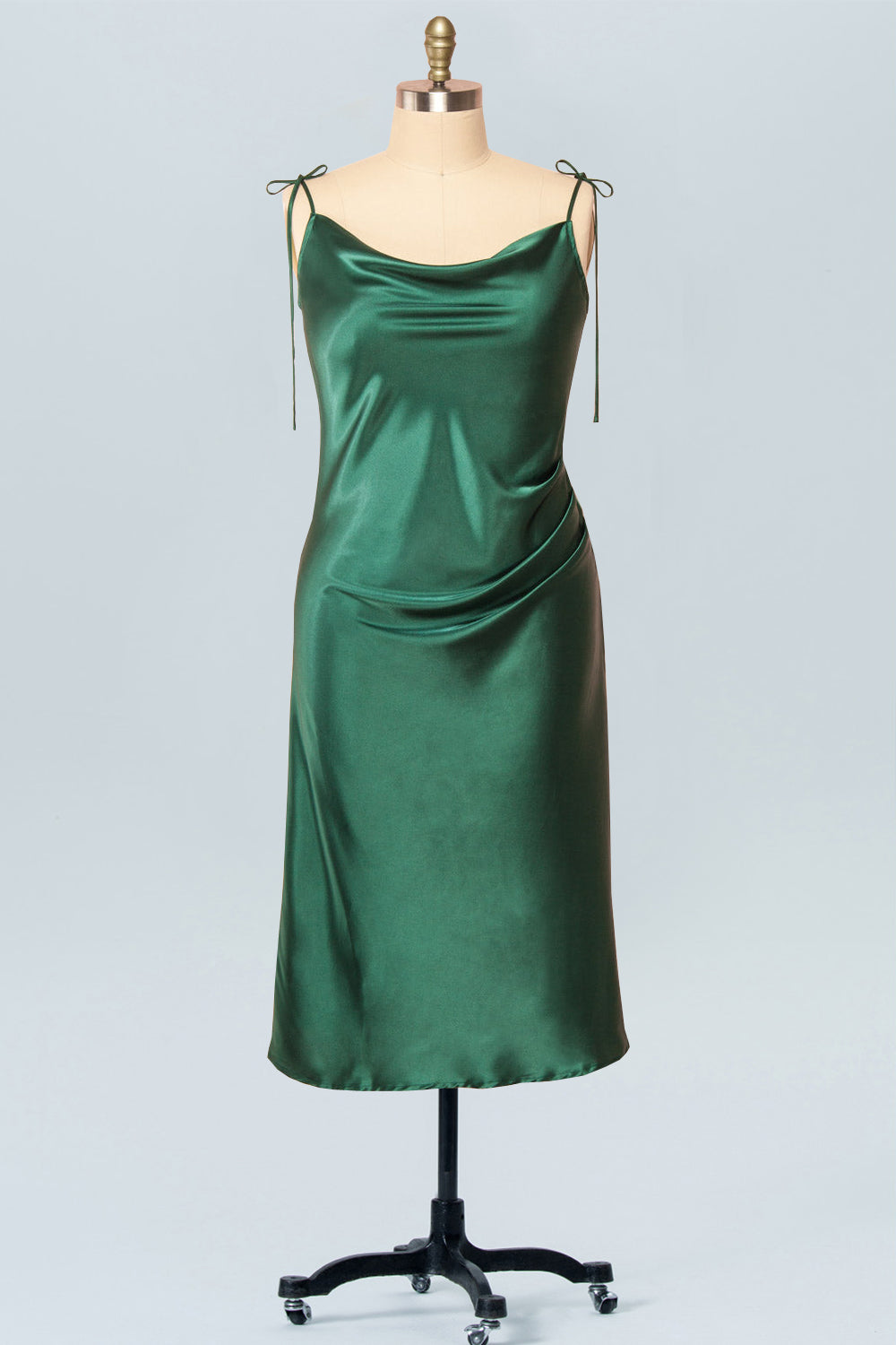 cowl neck tea-length satin a-line dress DB Studio, Cowl Neck Tea-Length Satin A-Line Dress Sample Wedding Dress Save 33%