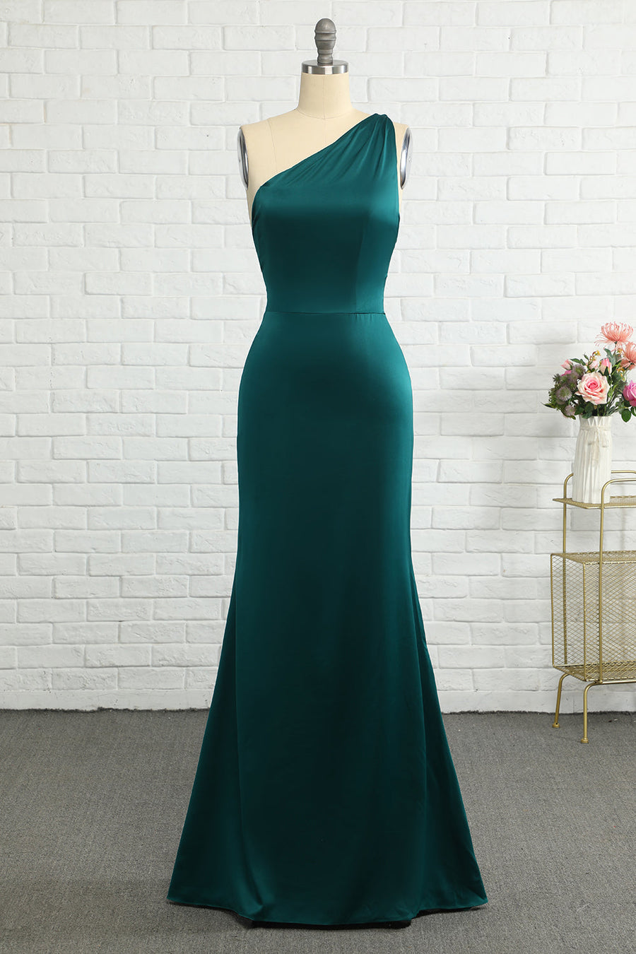 Stretch Satin One Shoulder Sleeveless Bridesmaid Dress| Plus Size | 60+ Colors KF Bridal Stretch Satin One Shoulder Sleeveless Bridesmaid Dress| Plus Size | 60+ Colors KF Bridal