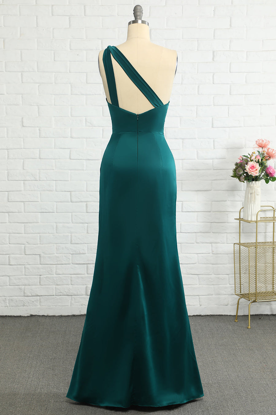 Stretch Satin One Shoulder Sleeveless Bridesmaid Dress| Plus Size | 60+ Colors KF Bridal Stretch Satin One Shoulder Sleeveless Bridesmaid Dress| Plus Size | 60+ Colors KF Bridal