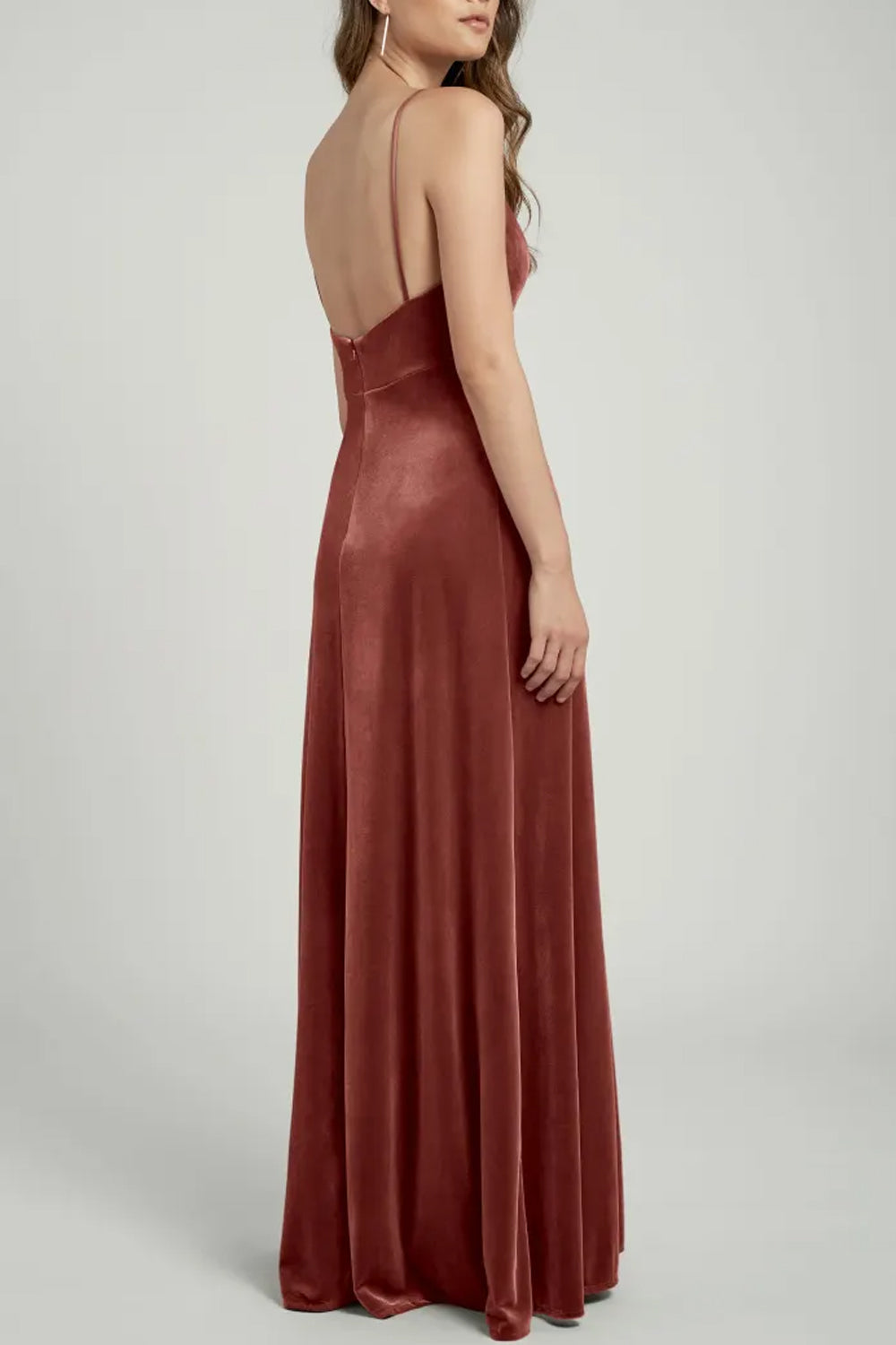 velvet maxi bridesmaid dress Velvet V-Neck Sleeveless Bridesmaid Dress| Plus Size