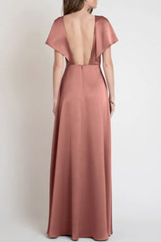 Stretch Satin Jewel Neck Sleeveless Bridesmaid Dress| Plus Size | 60+ Colors