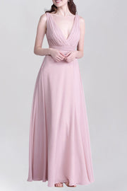 Chiffon Dipped Sleeveless Bridesmaid Dress| Plus Size | 60+ Colors