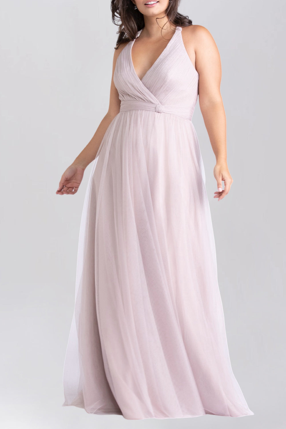 Chiffon Scoop Neck Sleeveless Bridesmaid Dress| Plus Size | 60+ Colors