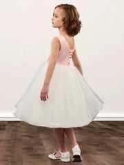 Lace A-Line Scoop Neck Sleeveless Flower Girl Dress-B500030