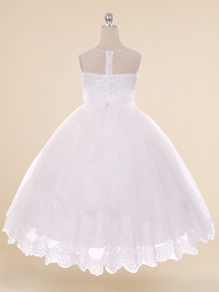 Lace A-Line Scoop Neck Sleeveless Flower Girl Dress-B500063