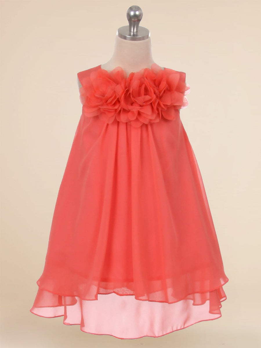 Chiffon Scoop Neck Sleeveless Flower Girl Dress