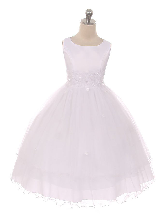 Lace A-Line Scoop Neck Sleeveless Flower Girl Dress-B500065