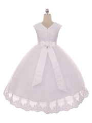 Lace A-Line Scoop Neck Sleeveless Flower Girl Dress-B500066