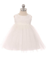 Lace A-Line Scoop Neck Sleeveless Flower Girl Dress-B500072