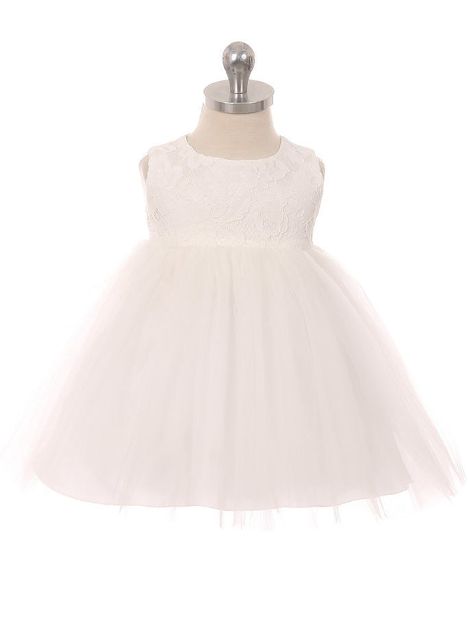Lace A-Line Scoop Neck Sleeveless Flower Girl Dress-B500072