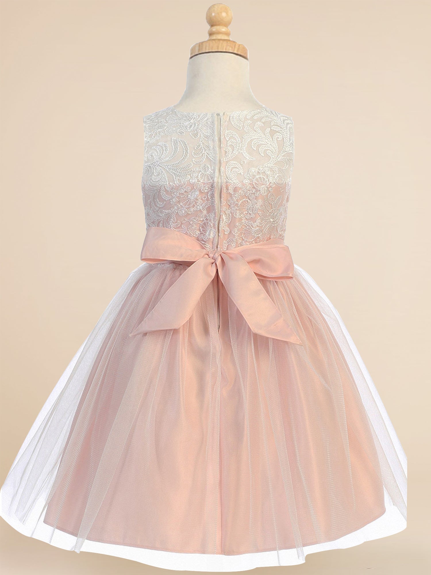 Lace A-Line Scoop Neck Sleeveless Flower Girl Dress-B500074
