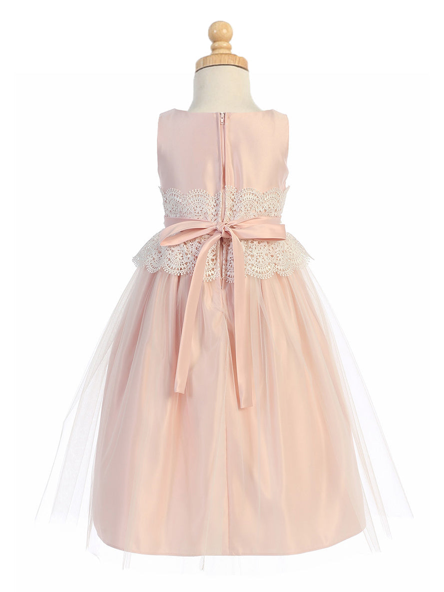 Lace A-Line Scoop Neck Sleeveless Flower Girl Dress-B500075