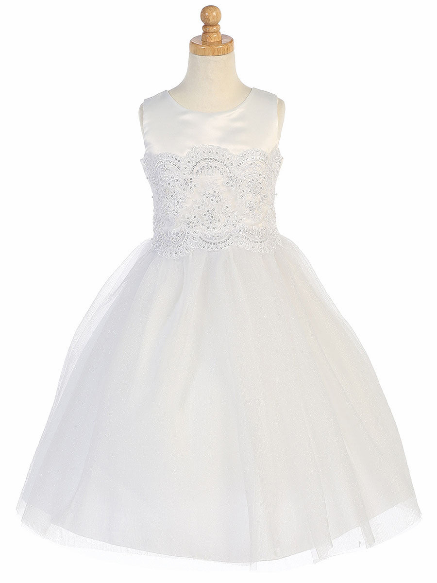Lace A-Line Scoop Neck Sleeveless Flower Girl Dress-B500077