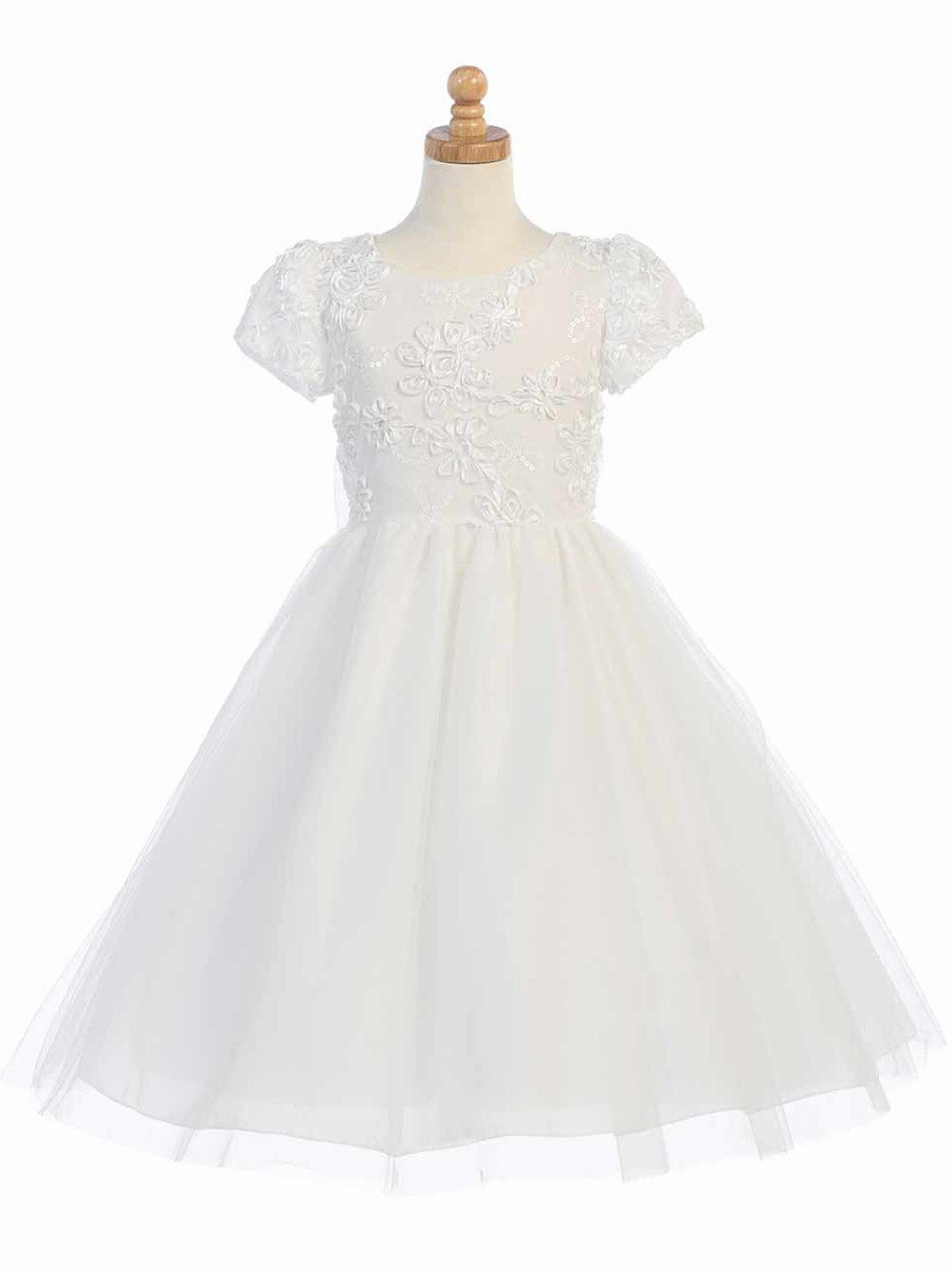 Lace A-Line Scoop Neck Sleeveless Flower Girl Dress-B500079