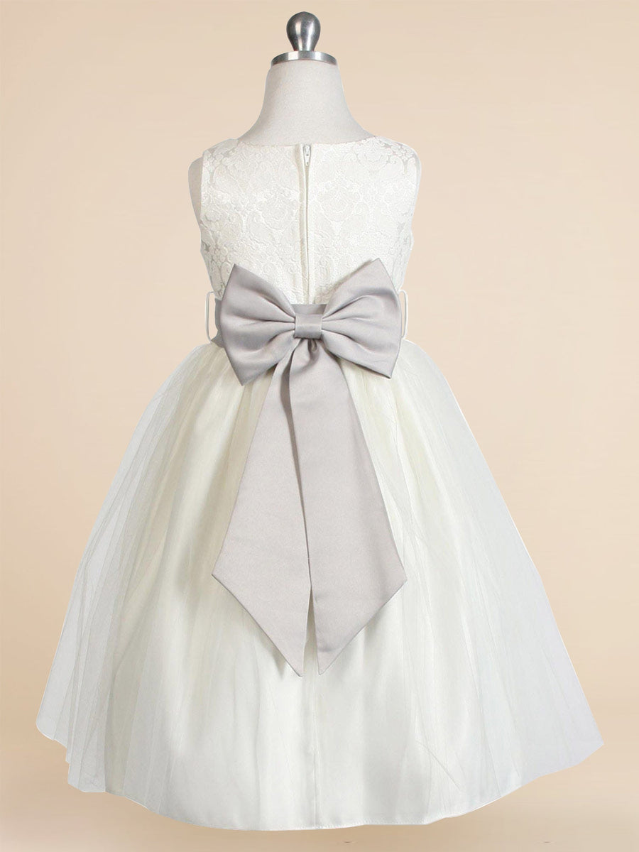 Lace A-Line Scoop Neck Sleeveless Flower Girl Dress-B500080