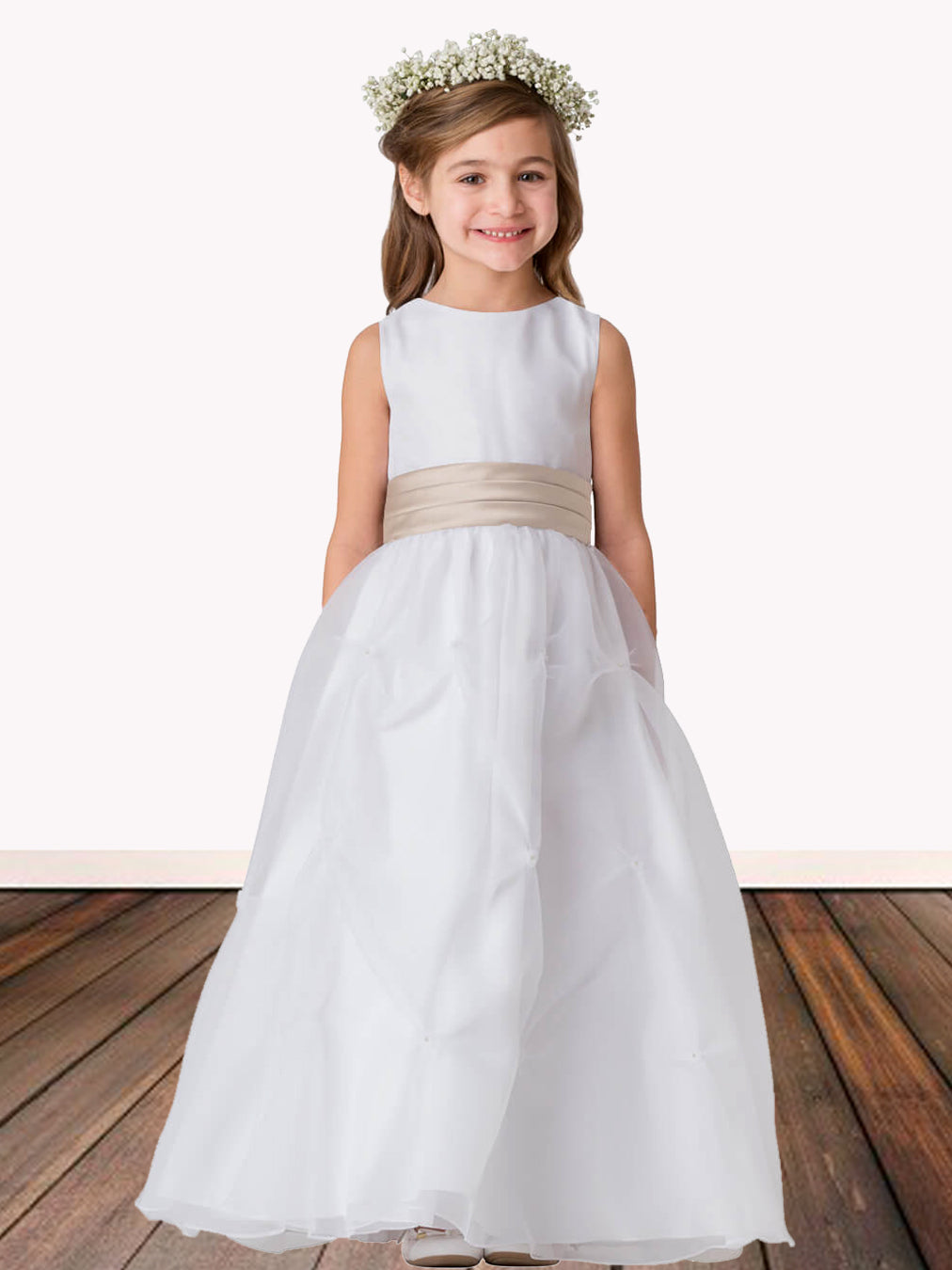 Lace Scoop Neck Sleeveless Flower Girl Dress