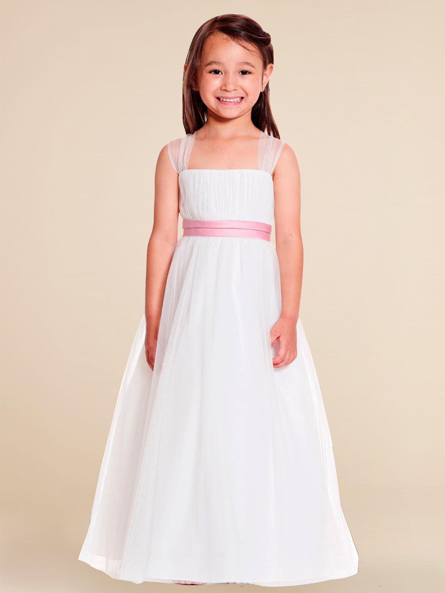 Satin Scoop Neck Sleeveless Flower Girl Dress