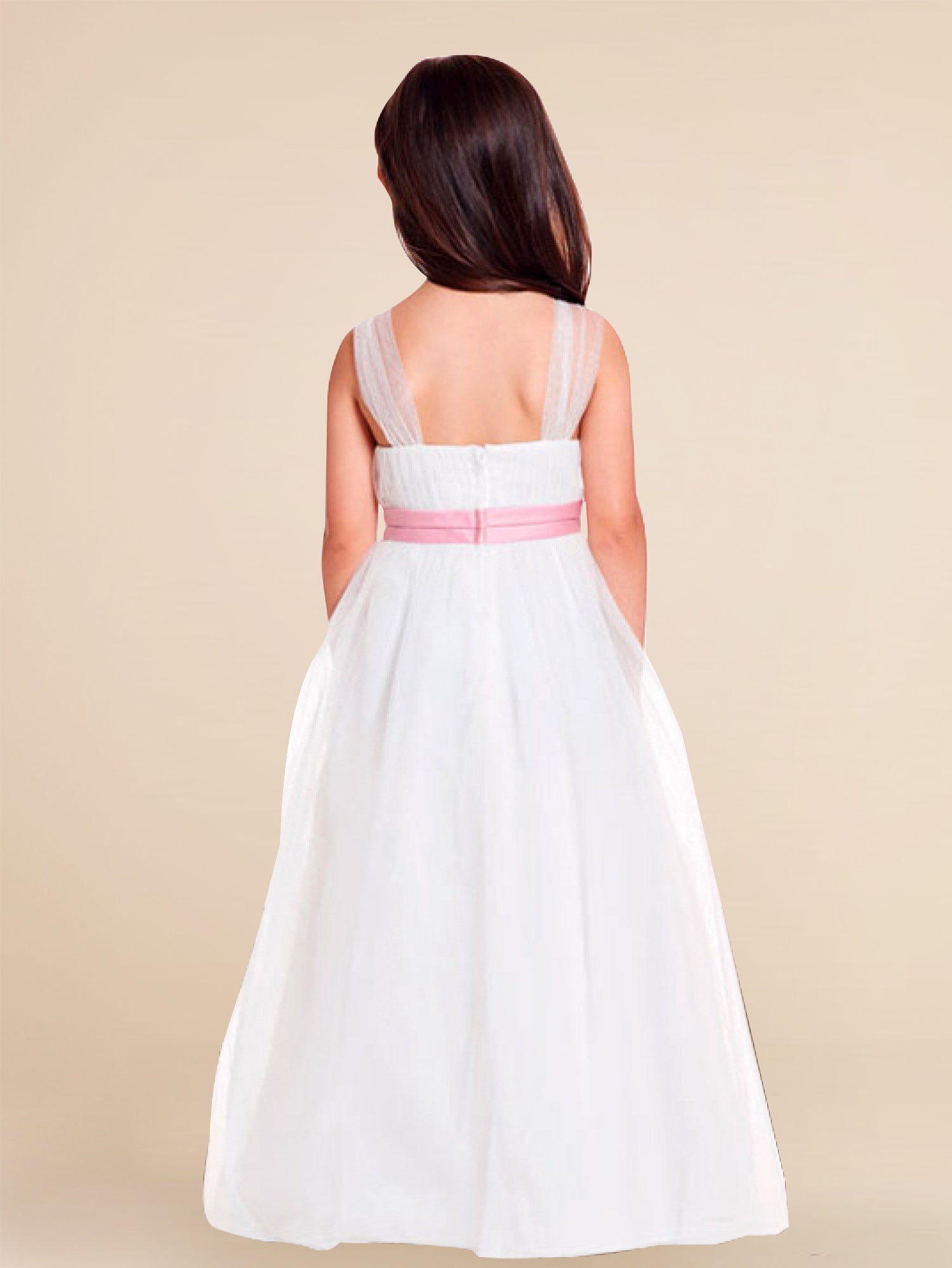 Satin Scoop Neck Sleeveless Flower Girl Dress