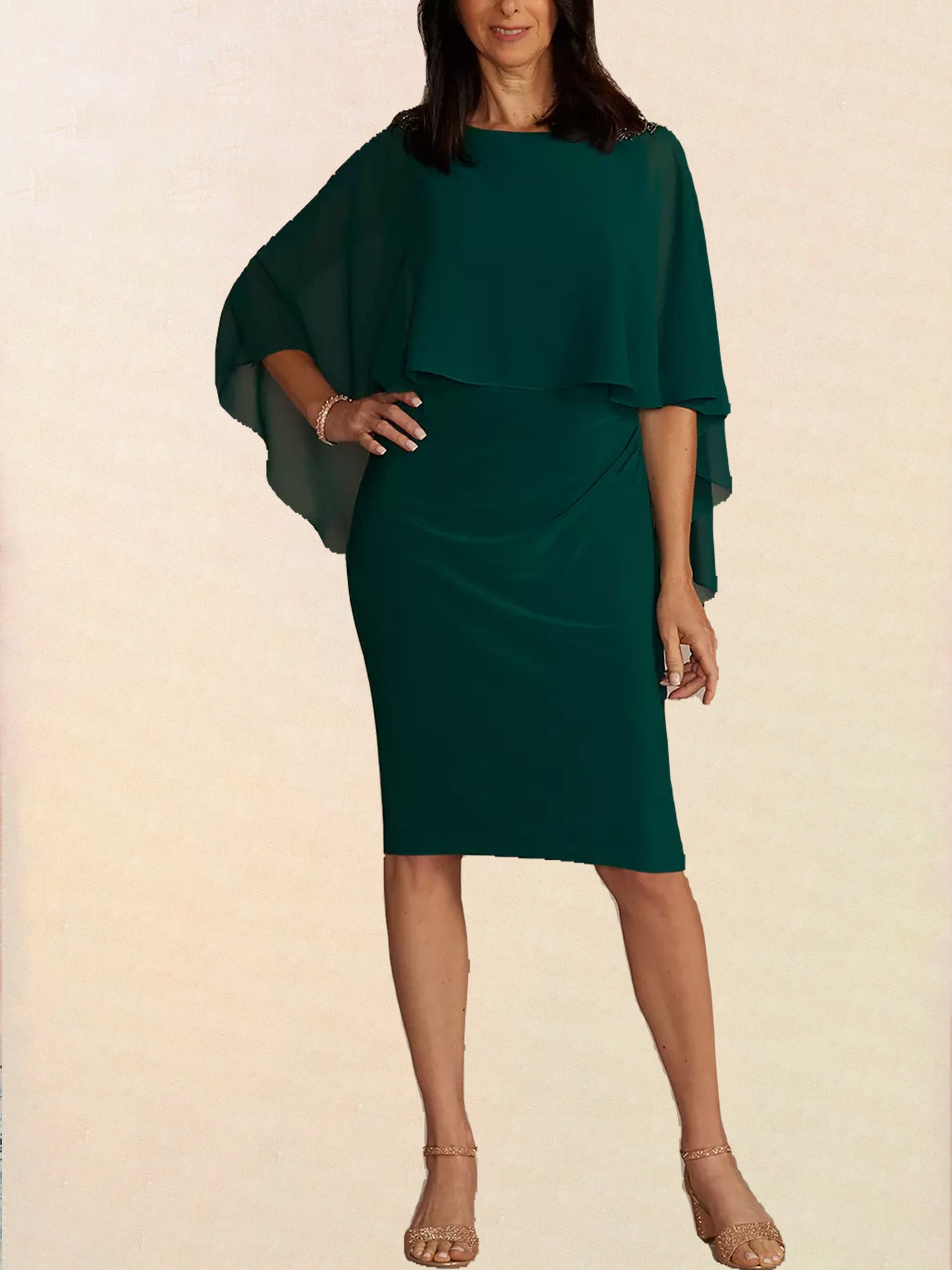 chiffon sheath dress Azazie Sally